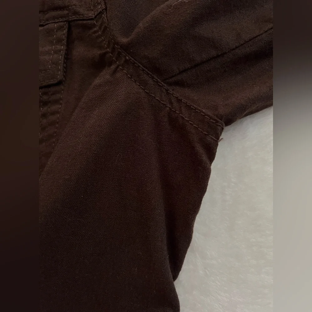 Relativity Lightweight Dark Brown Button Down Linen Blend Jacket, NWOT, Size L - Picture 15 of 15